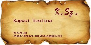 Kaposi Szelina névjegykártya